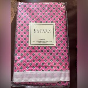 Ralph Lauren Studio Foulard AZALEA PINK 2 Standard Pillowcases NWT